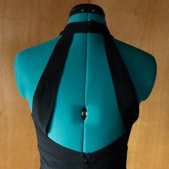 Zara 100% Viscose Black Sleeveless and Backless Halter Top Midi Dress womens S - Picture 2 of 13